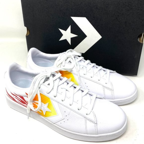 💖MEGA SALE💖Converse PRO LEATHER Low Top White Fire Women's Size 6.5 167935C - Picture 8 of 9